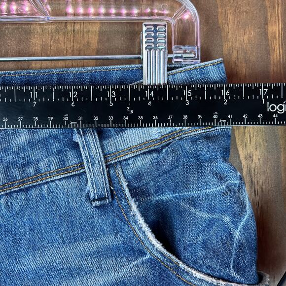 Anthropologie Silent + Noise Womens Jeans Blue Denim Capri Whiskered 29 - Picture 6 of 11